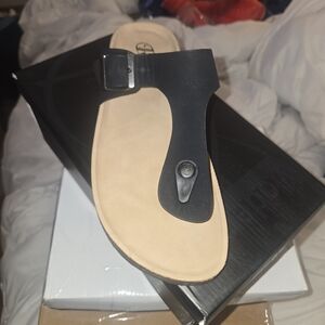 Black and Tan Rebel Sandals